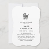 Taufe für seine klassische Elegant Baby Buggy Einladung (Vorderseite)