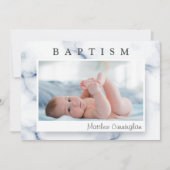 Taufe für seinen modernen Marmor Einladung (Vorderseite)