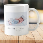 Taufe für seinen modernen Minimalistischen Foto Kaffeetasse<br><div class="desc">Design setzt sich aus lustiger und spielerischer Typografie mit Sans Serif und Serif Schriftart zusammen. Fügen Sie ein benutzerdefiniertes Foto hinzu.</div>