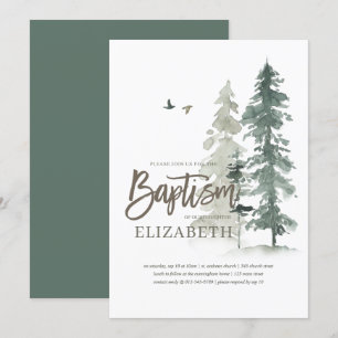 Taufe für sie Aquarellkiefer Einladung