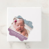 Taufe für sie | Einfaches Typografie-Foto Geschenkanhänger (Beispiel)