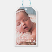 Taufe für sie | Modernes und einfaches Foto Geschenkanhänger (Vorderseite)