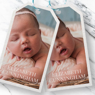 Taufe für sie   Modernes und einfaches Foto Geschenkanhänger