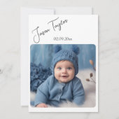 Taufe für Wasserfarbe Light Blue Boy Einladung (Rückseite)