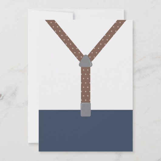 Taufe für zwei kleine Männer, blau, braun Einladung (Rückseite)