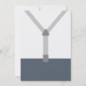 Taufe für zwei kleine Männer, blau, grau Einladung (Rückseite)