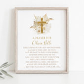 Taufe Gebet Sign Boho Neutral Floral getrocknete P Fotoplatte