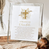 Taufe Gebet Sign Boho Neutral Floral getrocknete P Fotoplatte