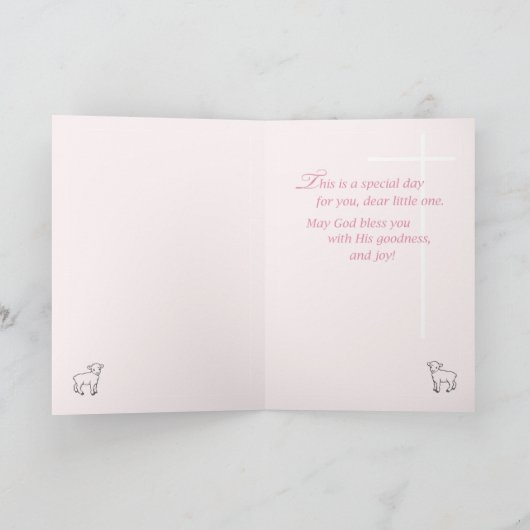 Taufe Geburtstag personalisieren Enkeltochter Pink Karte (Innenseite)