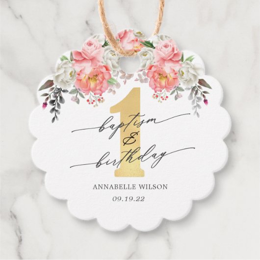 Taufe & Geburtstag Vielen Dank Geschenkanhänger (Vorderseite)