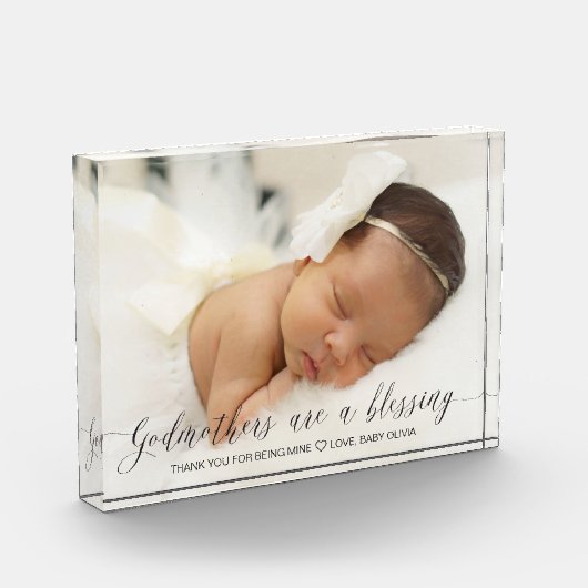 Taufe Geschenk für Großmutter Einfache moderne Sch Fotoblock (Links)