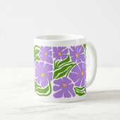 Taufe Geschenk JW Lila grüne Blumenkunst Tasse (VorderseiteRechts)