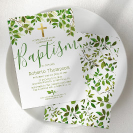 Taufe Geschlechtsneutrales botanisches Christening Einladung