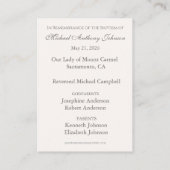 Taufe Gesegnete Mutter & Kind Erinnerung Visitenkarte (Rückseite)