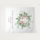 Taufe Girl Background - Romantische Blume & Kreuz Wandteppich (Vorderseite (Horizontal))