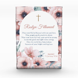 Taufe Girl Big Pink Blume rund um die Grenze Fotoblock