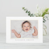 Taufe Girl | Einfaches und modernes Foto Einladung (Stehend Vorderseite)