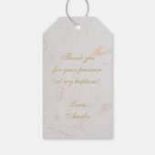 Taufe Girl Foto Marmor Gold Arch Rosa Orchideen G Geschenkanhänger (Rückseite)