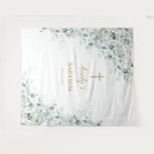 Taufe Girl Hintergrund - Grüne Eukalyptus Wandteppich (Vorderseite (Horizontal))