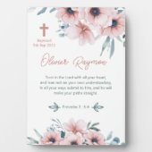 Taufe Girl Hübsch Pink Blume Fotoplatte (Vorderseite)