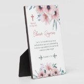 Taufe Girl Hübsch Pink Blume Fotoplatte (Seite)