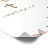 Taufe Girl Watercolor Butterflies Poster (Ecke)