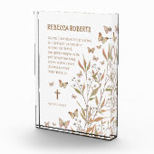 Taufe Girl Watercolor Schmetterlinge und Blume Fotoblock (Rechts)