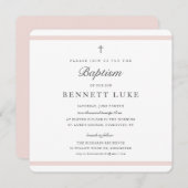 Taufe Girls Moderne Elegance Einladung (Vorne/Hinten)