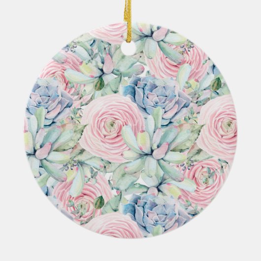 Taufe Glaube Datum Christliche Blumenverzierung Keramik Ornament (Hinten)