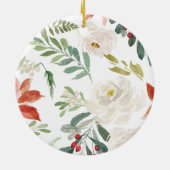 Taufe Glaube Datum Weihnachten Blumenzauberkunst  Keramik Ornament (Hinten)