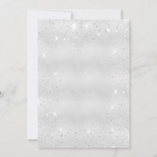 Taufe Glitzern-Schrift Einladung (Rückseite)