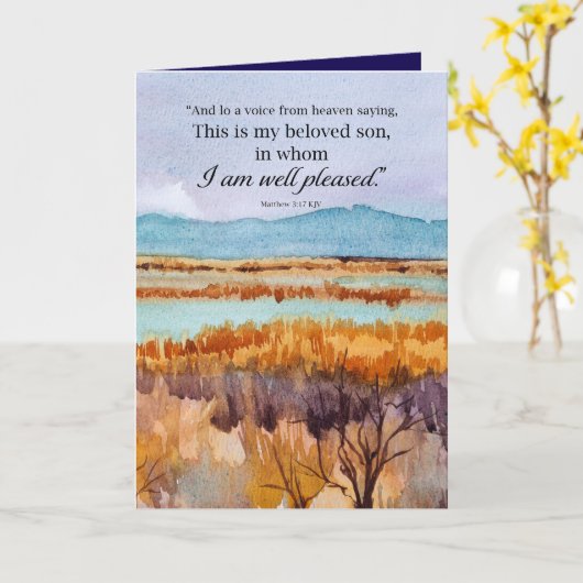 Taufe Glückwunsch Bibel Matthew Wüste Karte (Gelbe Blume)