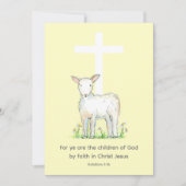 Taufe Glückwünsche Galatians Scripture Lamb Einladung (Vorderseite)