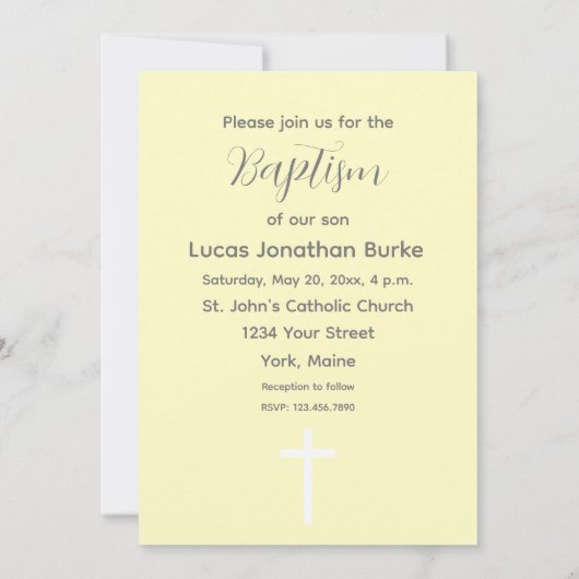 Taufe Glückwünsche Galatians Scripture Lamb Einladung (Rückseite)