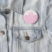 Taufe Glückwünsche Rosa, runde Geschenke Button (Beispiel)