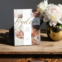 Taufe Gold-Kalligrafie-FotoCollage Keepake