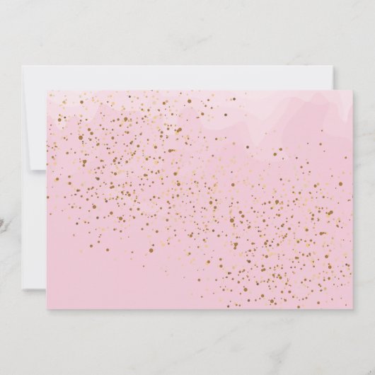 Taufe Gold und Rosa Dankeskarte (Rückseite)