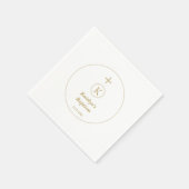 Taufe Gold White Monogram Initials Elegant Cool Serviette (Ecke)