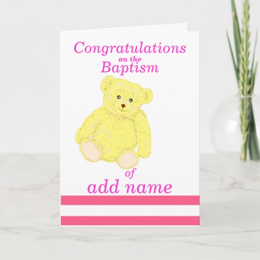 Taufe Gratulationen Girl Name Front Karte (Vorderseite)