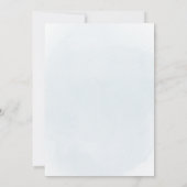 Taufe graublaues blaues Blattwerk Einladung (Rückseite)