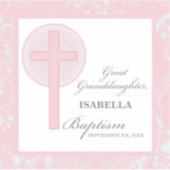 Taufe Große Enkeltochter Pink Lace Personalisiert Aufkleber (Vorderseite)