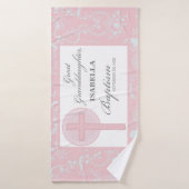 Taufe Große Enkeltochter Pink Lace Personalisiert Badehandtuch (Badehandtuch)