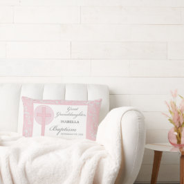 Taufe Große Enkeltochter Pink Lace Personalisiert Lendenkissen