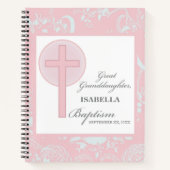 Taufe Große Enkeltochter Pink Lace Personalisiert Notizblock (Vorderseite)