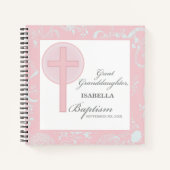 Taufe Große Enkeltochter Pink Lace Personalisiert Notizblock (Vorderseite)
