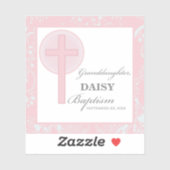 Taufe Großtochter Pink Lace Personalisiert Aufkleber (Blatt)