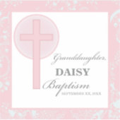 Taufe Großtochter Pink Lace Personalisiert Aufkleber (Vorderseite)