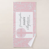 Taufe Großtochter Pink Lace Personalisiert Badehandtuch (Badehandtuch)