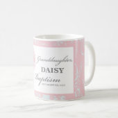 Taufe Großtochter Pink Lace Personalisiert Kaffeetasse (VorderseiteRechts)