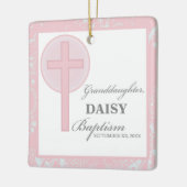 Taufe Großtochter Pink Lace Personalisiert Keramikornament (Links)